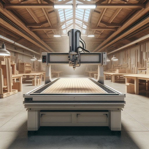 CNC table in a large room