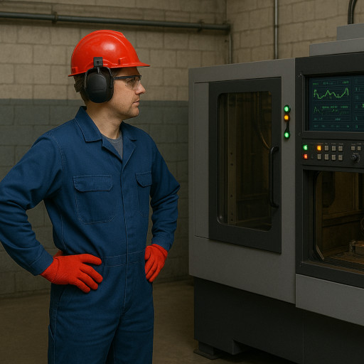 Technician observing an automated system