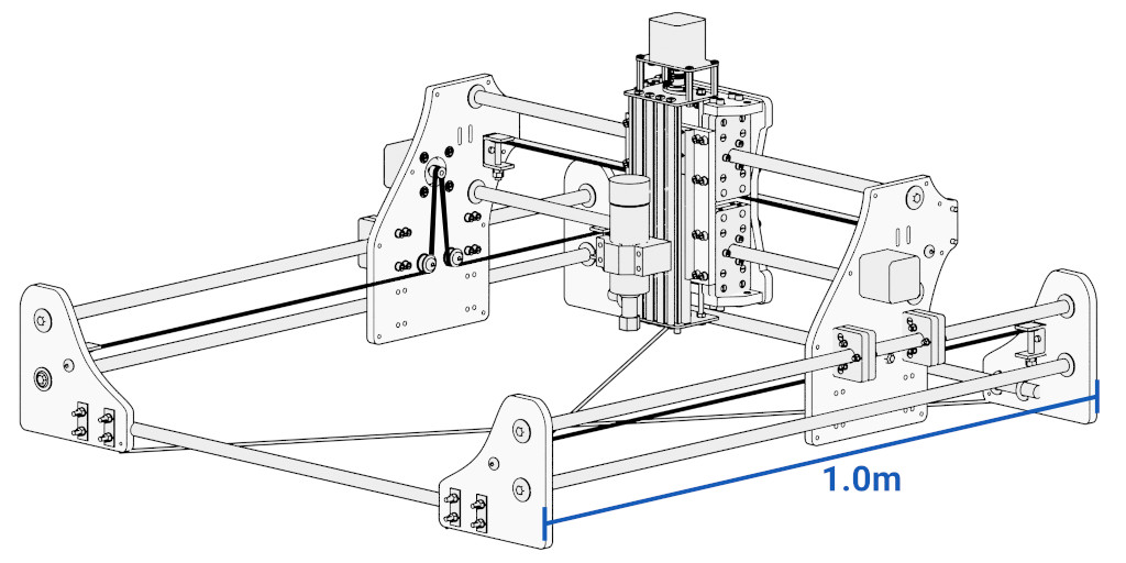 Budget CNC Model 4 Line Drawing