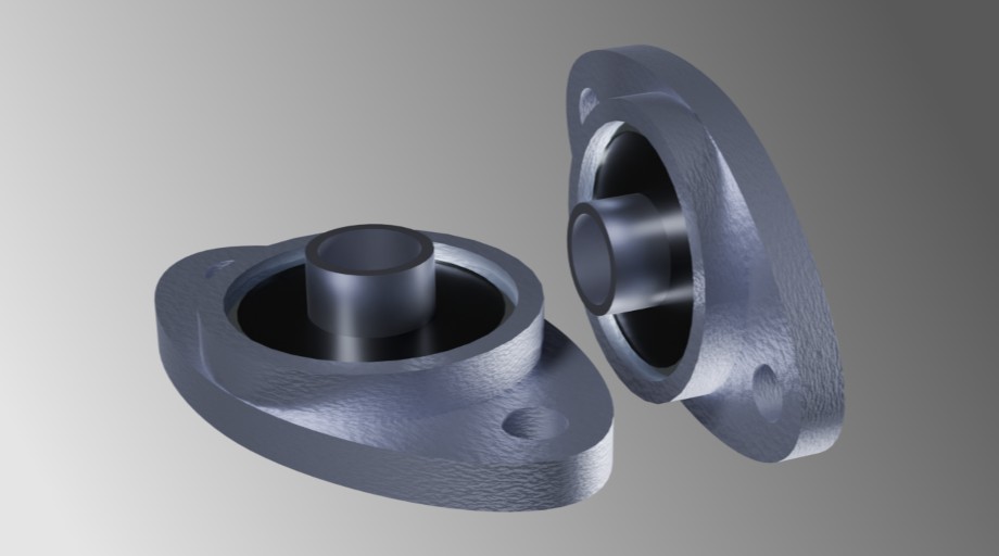 Two 8mm ID pillow block flange bearings.